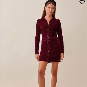 Reformation Isa Burgundy Dress